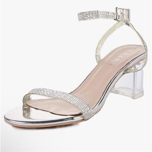 LALA IKAI Women's Clear Chunky Block Sandals